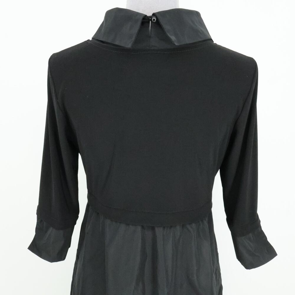 Joseph Ribkoff Dress Womens 8 Black Mixed Media Midi Front Pockets Career - Picture 9 of 14